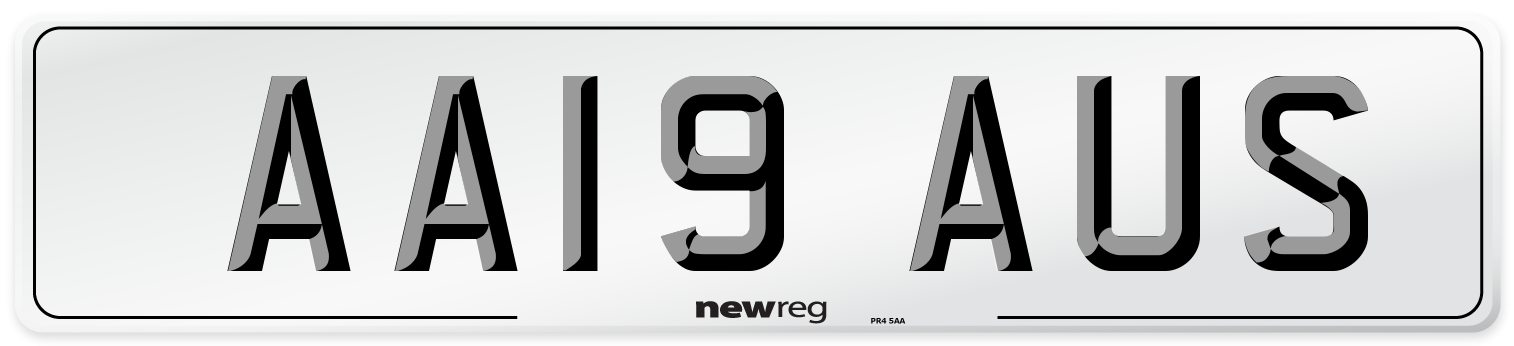 AA19 AUS Number Plate from New Reg